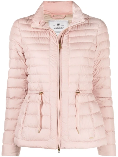 Woolrich Drawstring-waist Padded Jacket In Pink
