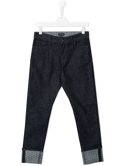 Emporio Armani Teen Straight-leg Jeans In Blue