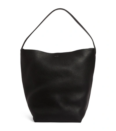 The Row Leather N/s Park Tote Bag In Black