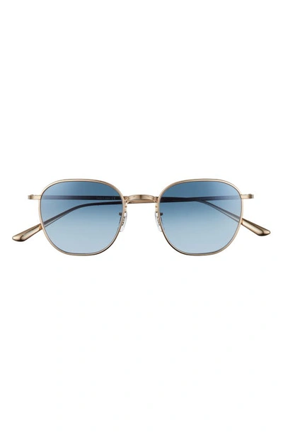 Oliver Peoples Board Meeting 2 49mm Gradient Tinted Square Sunglasses In Gold/ Aquamarine Gradient