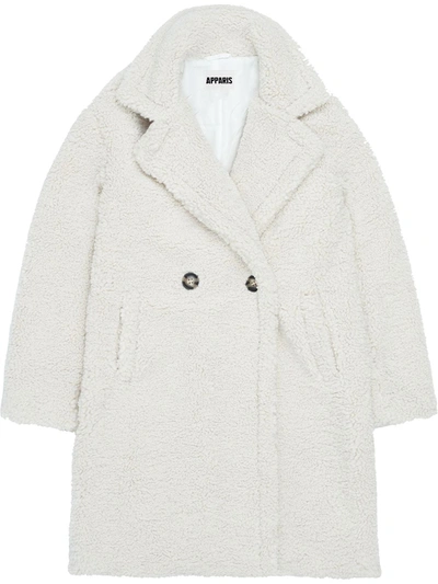 Apparis Anouck Faux-shearling Coat In White | ModeSens