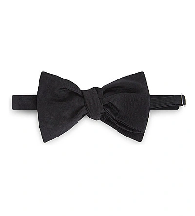 Dsquared2 Silk Twill Pleated Bow Tie In Black