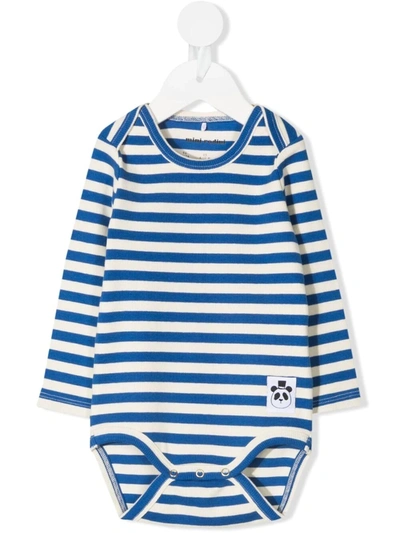 Mini Rodini Babies' Kids Body Stripe Rib Ls For For Boys And For Girls In Blue