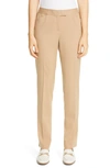 Lafayette 148 Irving Skinny Stretch Wool Pants In Cammello Melange