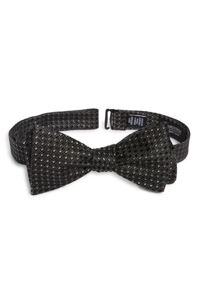 Nordstrom Barter Mini Diamond Silk Bow Tie In Black