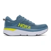 Hoka One One Blue & Yellow Bondi 7 Sneakers In Provincial Blue/ Citrus