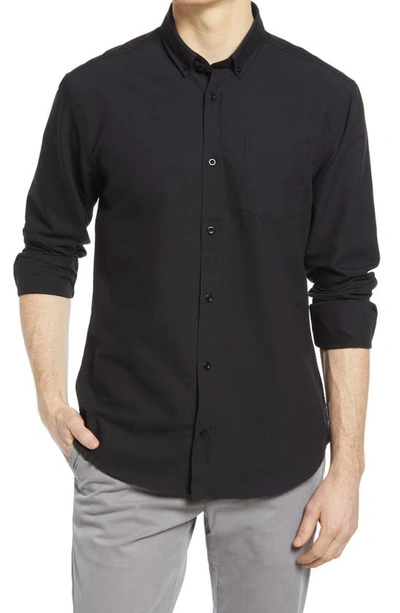 Tact & Stone The Upcycled Oxford Button-down Shirt In Black