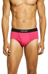 Tom Ford Cotton Stretch Jersey Briefs In Hot Pink