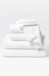 Coyuchi Temescal Organic Cotton Ribbed Bath Essentials In Alpine White