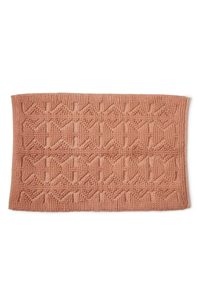 Coyuchi Mosaic Canyon Organic Cotton Bath Mat In Adobe W/undyed