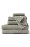 Coyuchi Temescal 6-piece Organic Cotton Bath Towel, Hand Towel & Washcloth Set In Laurel