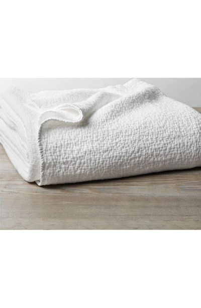 Coyuchi Cascade Matelasse Organic Cotton Blanket In Alpine White