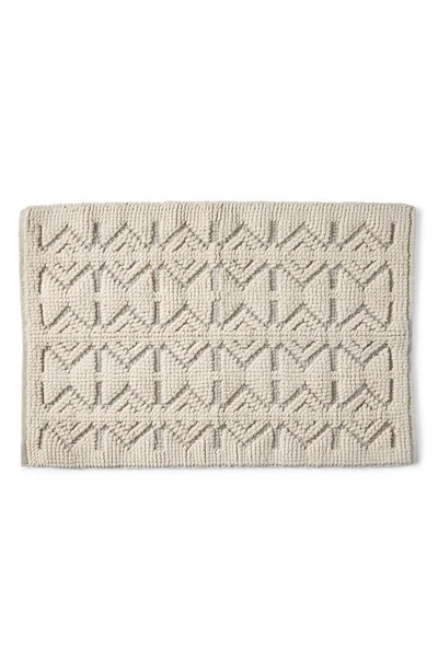 Coyuchi Mosaic Canyon Organic Cotton Bath Mat In Undyed W/slate