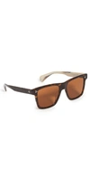 Oliver Peoples Casian 54mm Rectangular Sunglasses In Horn/ Brown