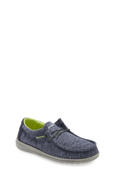 Hey Dude Wally Moc Toe Sneaker In Navy