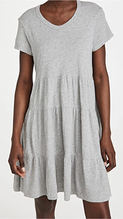 Wilt Tiered Trapeze Dress In Gray Heather
