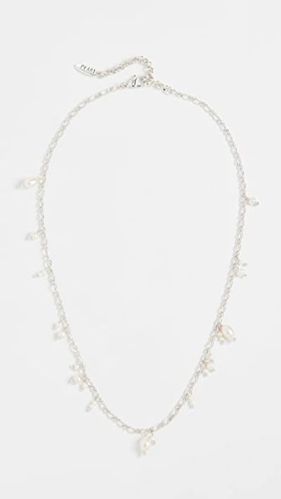 Luv Aj Pearl Drop Charm Necklace In Silver