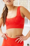 Free People Fp Movement Karma Square Neck Sports Bra In Cherry Bomb