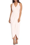 Xscape Tulip Hem Sleeveless Crepe Gown In Blush