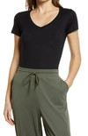 Nordstrom Everyday V-neck T-shirt In Black