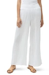 Michael Stars Smocked Wide-leg Pants In Chalk