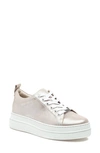 Jslides Noca Platform Lace-up Sneaker In Light Gold Metallic Leather