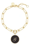 Brook & York Callie Initial Enamel Pendant Bracelet In Gold G