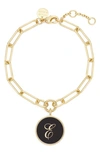 Brook & York Callie Initial Enamel Pendant Bracelet In Gold E