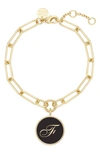 Brook & York Callie Initial Enamel Pendant Bracelet In Gold F