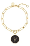 Brook & York Callie Initial Enamel Pendant Bracelet In Gold C