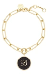 Brook & York Callie Initial Enamel Pendant Bracelet In Gold B