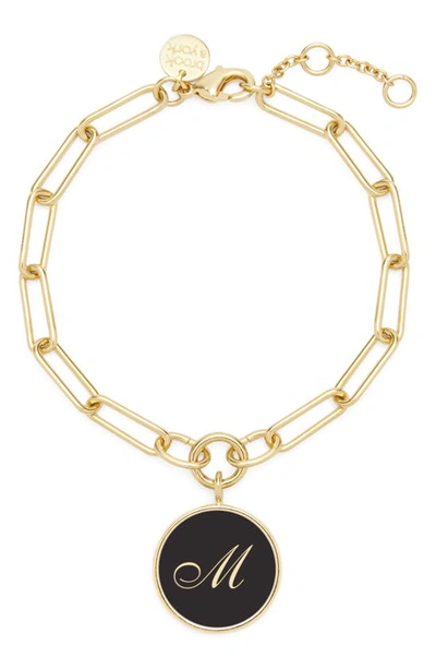 Brook & York Callie Initial Enamel Pendant Bracelet In Gold M