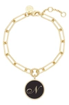 Brook & York Callie Initial Enamel Pendant Bracelet In Gold N