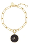 Brook & York Callie Initial Enamel Pendant Bracelet In Gold K