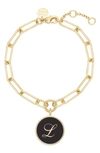 Brook & York Callie Initial Enamel Pendant Bracelet In Gold L