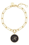 Brook & York Callie Initial Enamel Pendant Bracelet In Gold R