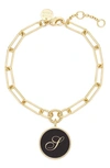 Brook & York Callie Initial Enamel Pendant Bracelet In Gold S