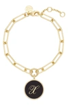 Brook & York Callie Initial Enamel Pendant Bracelet In Gold X