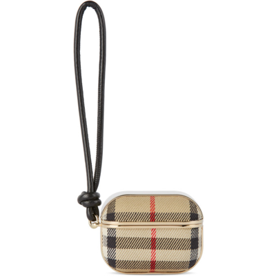 Burberry Icon Stripe E-canvas AirPods Pro Case Archive Beige in E-canvas  with Gold-tone - US