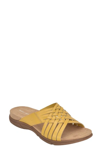 Easy Spirit Meadow Slide Sandal In Lemon Leather