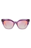 Oliver Peoples Laiya 55mm Gradient Butterfly Sunglasses In Jacaranda / Soft Pink Mirror