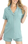 Angel Maternity Short Maternity/nursing Pajamas In Green