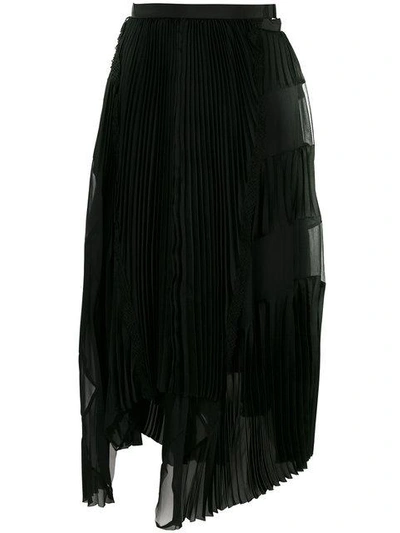 Sacai Black Polyester Skirt