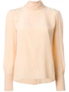 Chloé High Neck Blouse In Yellow