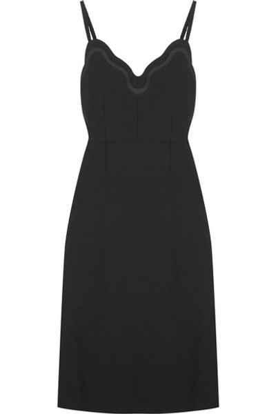 Carven Satin-trimmed Crepe Dress In Black