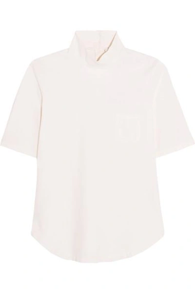 Frame Cotton-jersey Turtleneck Top In White
