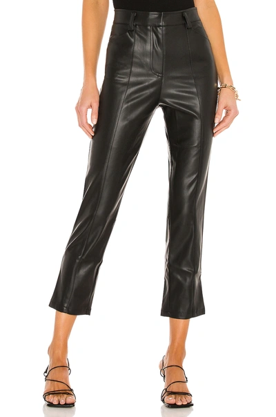 Lblc The Label Jen Faux Leather Cropped Trousers In Black