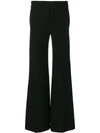 Chloé Flared-leg Wool-crepe Trousers In Black