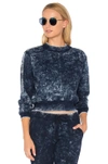 Cotton Citizen The Milan Cropped Sweatshirt In Navy