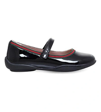 Gucci New Camille Patent Leather Mary Jane Shoes 2-4 Years In Black